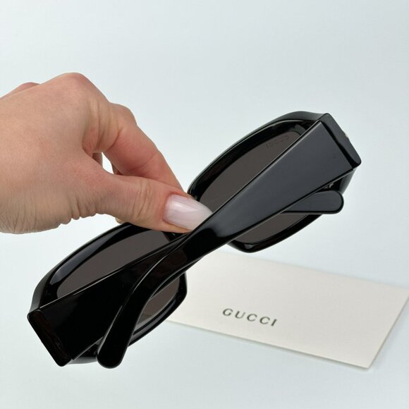 Gucci GG1403S 001 BRAND NEW Sunglasses Black Grey Unisex Rectangle main image 9